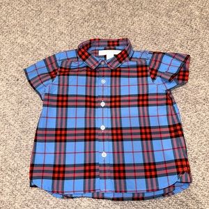 Baby Boy Burberry Plaid Shirt 6 Months